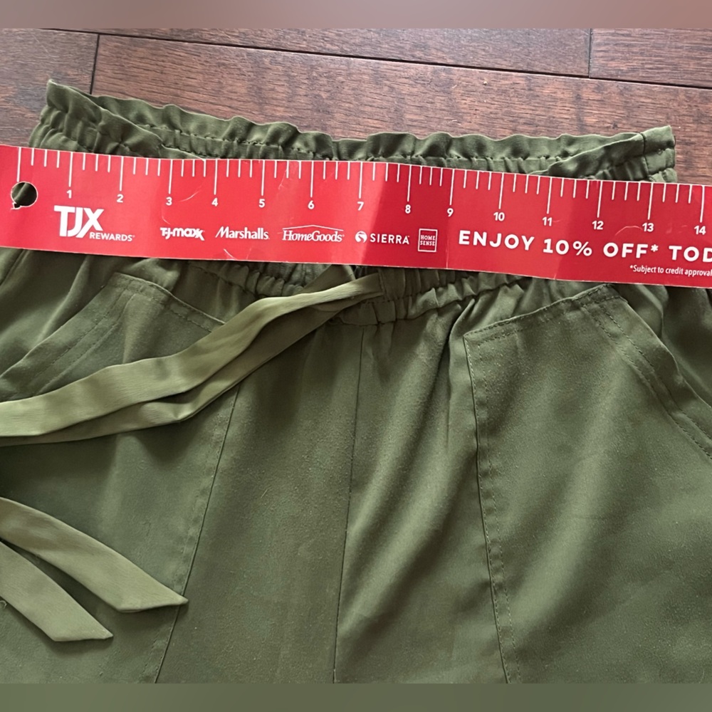 Zara Army Green Drawstring Casual Pants - Picture 8 of 10